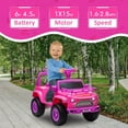 thumbnail image 7 of Jojoka 6V Kids Ride On Car for Toddlers - Battery Powered Electric Ride on Toys for Kids with Music, LED Light, FM, Horn, Rear Storage, Riding 4 Wheels Toy for Boys & Girls Aged 3-6 Years, Rose, 7 of 7