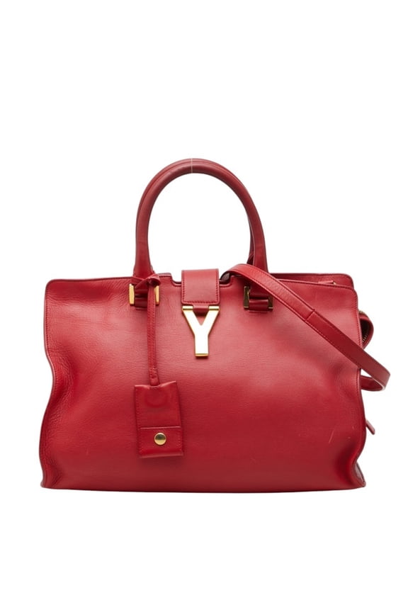 Pre-Owned Saint Laurent Petit Cabas Handbag Shoulder Bag 2WAY 311210 Red Leather Women's SAINT...