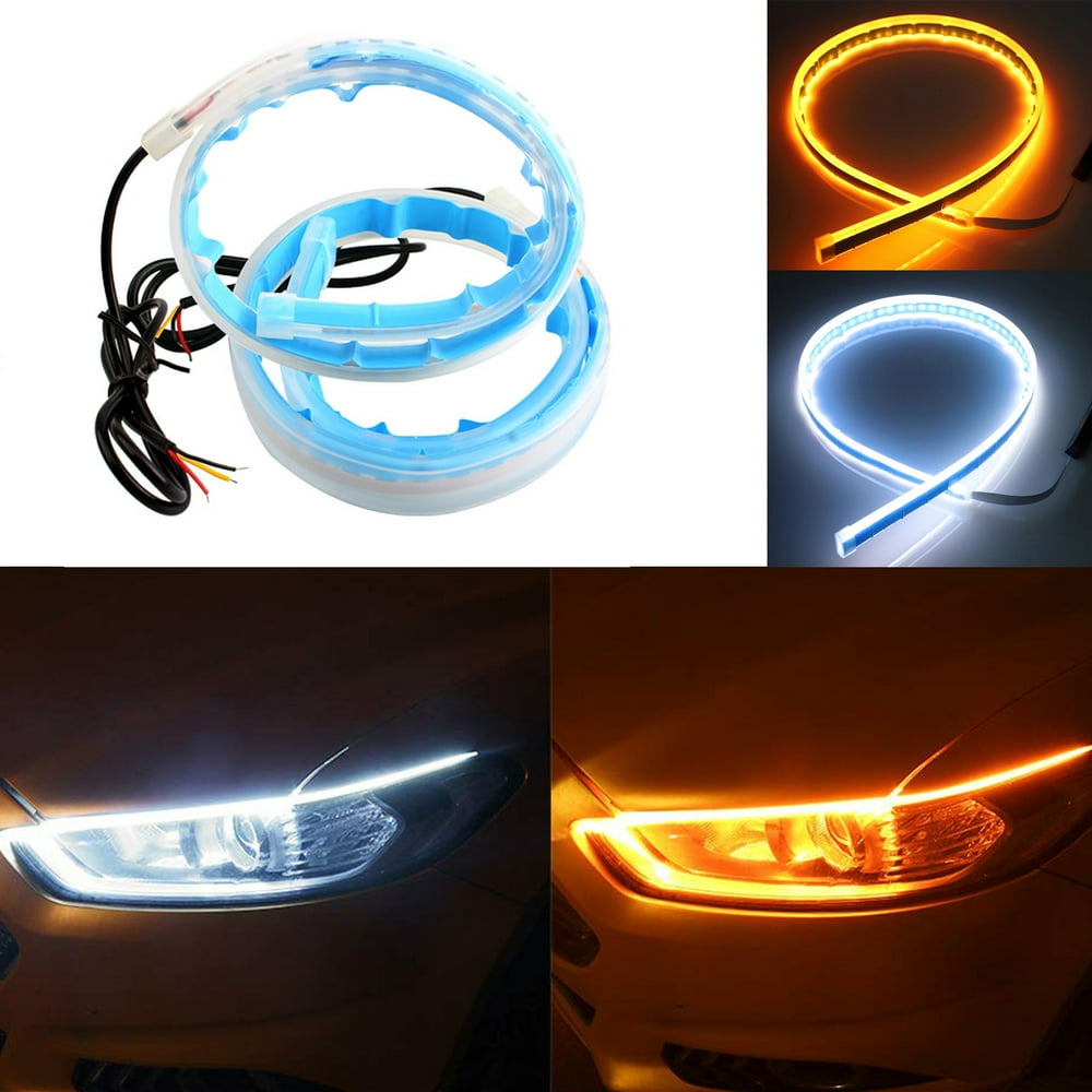 Eagle Flexible Car Led Light Strip, Dual Color 2 Pcs 24 Inches DRL LED