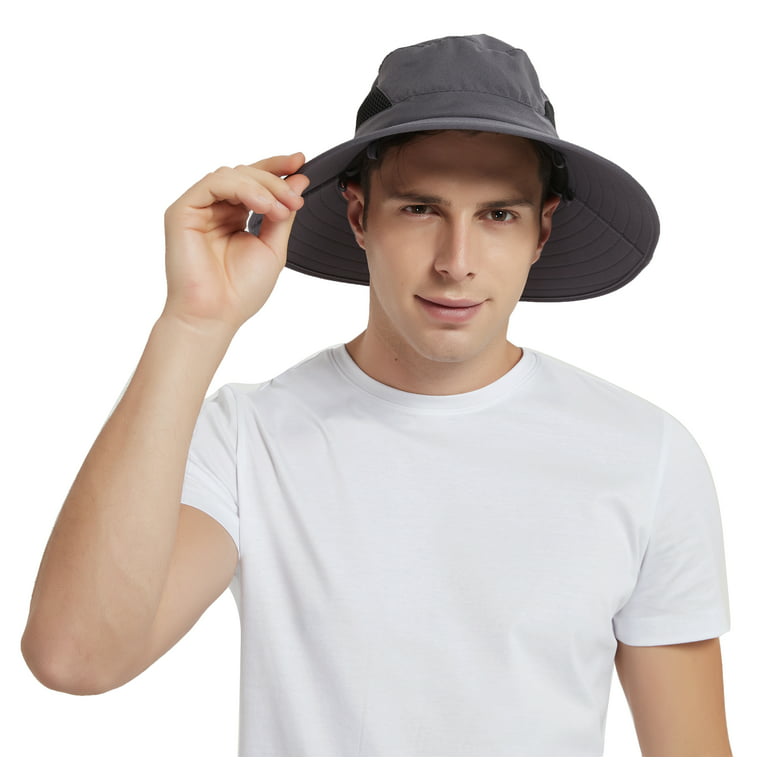 EINSKEY Women Wide Brim Hat,Sun Cap Neck & Face Flap Full Coverage Dark Gray, adult Unisex, Size: One Size