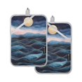 thumbnail image 7 of Yayeee Pot Holders Kitchen Heat Resistant with Pocket 7"x9.8" Cotton Oven Cooking Hot Pads, Ocean Waves, 7 of 7