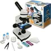 Ben Franklin Toys 39 Piece Microscope Kit for Kids with Top and Bottom Lights, Specimen Slides, 40X, 100X, and 400X Adjustable Lenses - for Kids and Schools (Ages 8+)