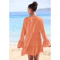 thumbnail image 4 of LASCANA Women's Flowy Flared Sleeve Dress Lace Trim, 4 of 6