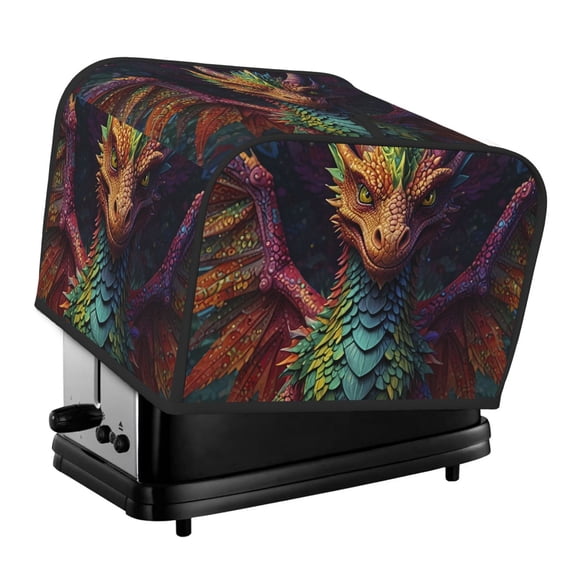 Rateoe Whimsical Dragon Color Cool Pattern Toaster Covers 4 Slice Wide Slot,Bread Machine Cover,Bread Dust Cover & Fingerprint Protection,Appliance Covers