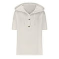 thumbnail image 5 of Shirts for Women Summer Spring Tops Short Sleeve Oversized Tshirts Fashion Basic Casual Tee Clothes 2025 Trendy Beige S, 5 of 7