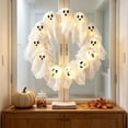 thumbnail image 5 of SUORE Halloween Ghost Wreath, 12 Warm White Ghost Garland with 15.7 inches, Light-Up Halloween Ghost Wreath Spooky Indoor & Outdoor Hanging Decoration for Front Door, Wall, Party, 5 of 8