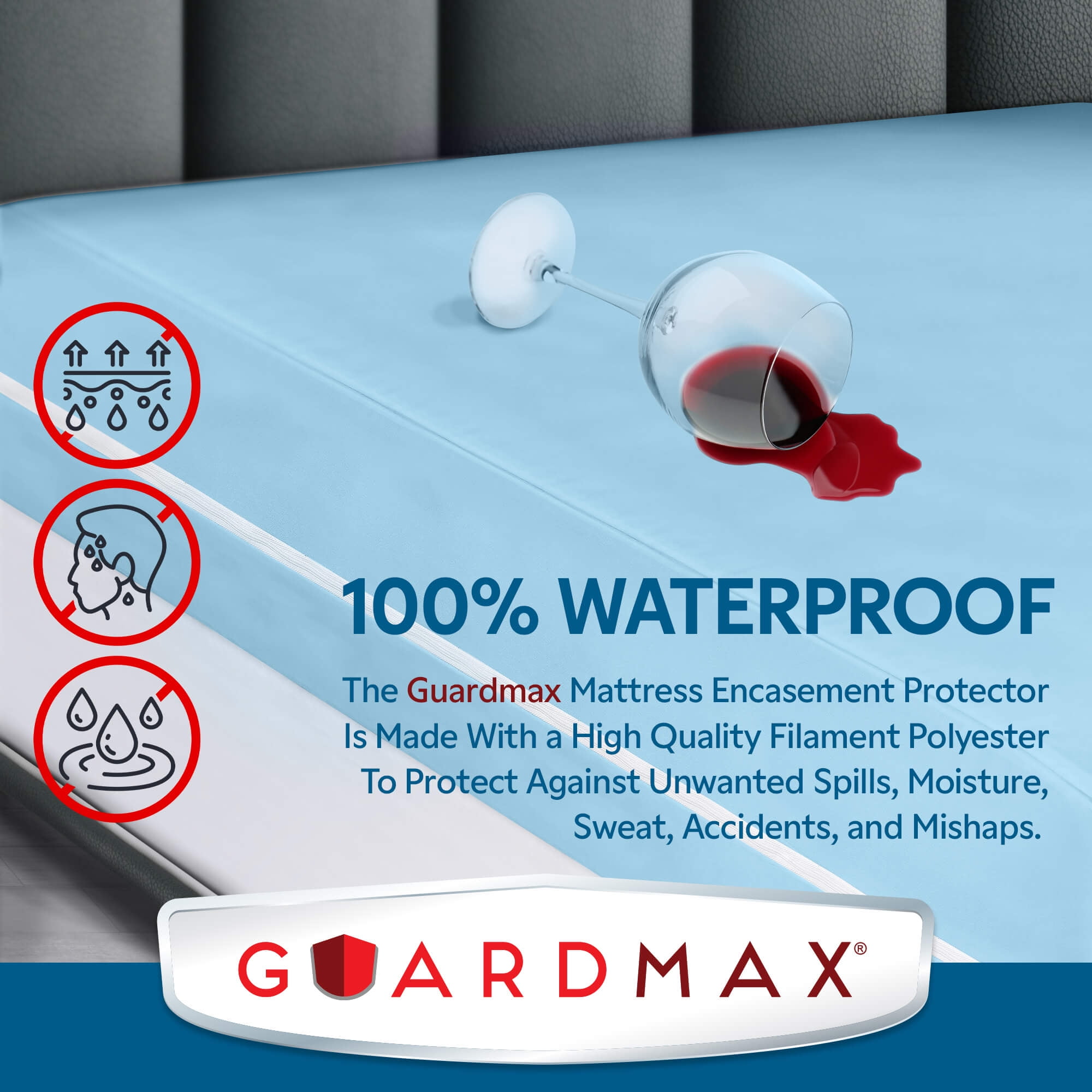 Guardmax Jersey Knitted Mini Crib Size Zippered Mattress Encasement - Waterproof & Bed Bug Proof Mattress Protector - Comfortable, Soft, and Noiseless Zippered Bedding - Dust Mite Proof (24 x 38 x 3)