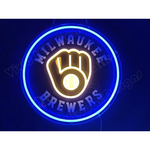 Queen Sense 16"x16" For Milwaukees Sports League Brewers LED Neon Sign for Wall Decor Dimmable USB Powered LED Light W116MBTLV3VVD-5VLED