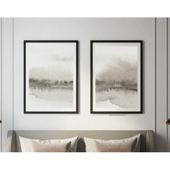 Luvia Abstract Beige And Gray Art, Abstract Poster, Abstract Art In Neutral Color Palette, , Modern Wall Decor Set 2 Prints 8x12 UNFRAMED