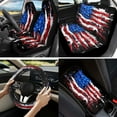 thumbnail image 2 of Yuyamidu USA Flag Car Seat Cover Set of 13, 4th of July Steering Wheel Cover Seatbelt Shoulder Pad Coaster Armrest Cover Cushion Keychain Automobile Interior Sets, 2 of 6