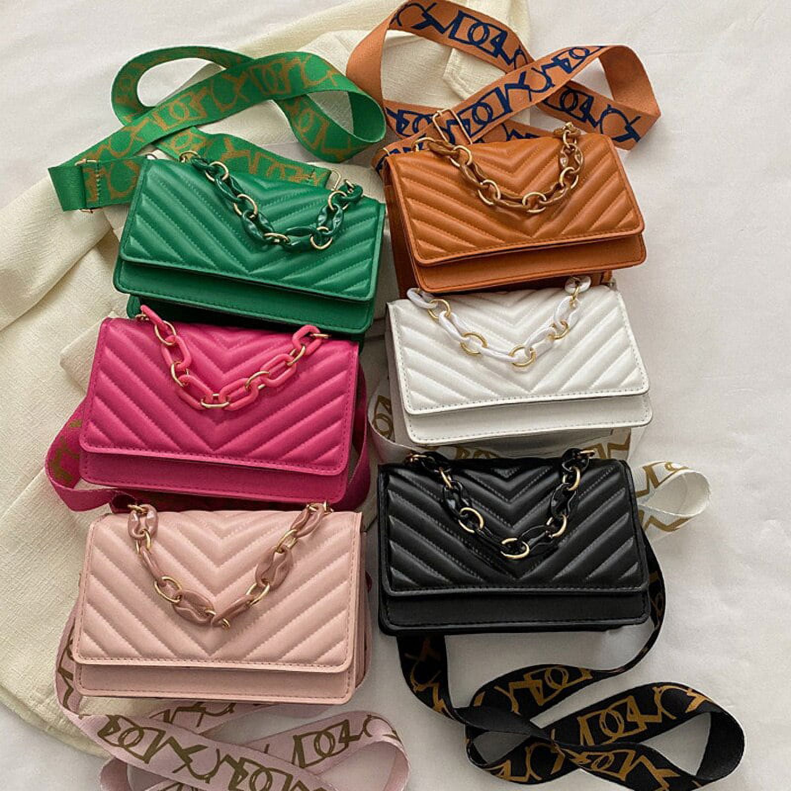 CoCopeaunt Wide Shoulder Strap Hand Bags for Women Chain Small Luxury Designer  Handbag Female Bag Purse Womens Square Crossbody Trend 