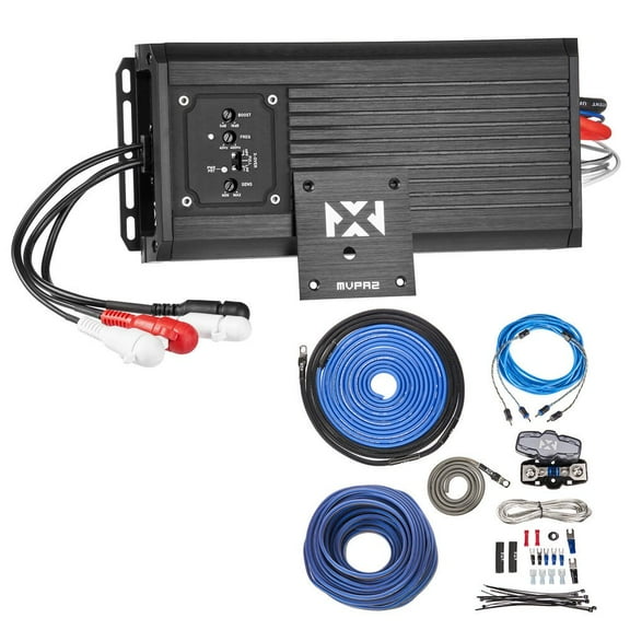 NVX MVPA2 Marine-V Series 2-Channel Bridgeable Class D Compact Marine/Powersports/Motorcycle Amplifier   NVX 8 Gauge Amp Kit