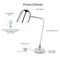 thumbnail image 3 of Inspired Home Tirzah Table Lamp, Marble Stone Base, Chrome, 3 of 6