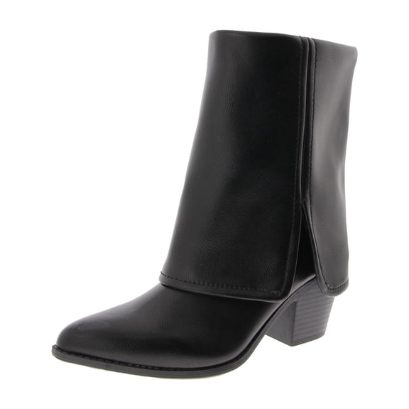 Sun Stone Womens Pointed Toe Faux Leather Mid-Calf Boots