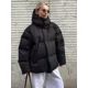 thumbnail image 4 of Abrigo de plumón liso para mujer, parka informal holgada con capucha, gruesa y cálida, ropa de calle, otoño e invierno, novedad de 2024, 4 of 5