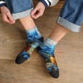 thumbnail image 3 of Pofeuu Mountain Blue Flowers Vase Print 30cm Socks, Adult Running Hiking Socks for Youth and Adult, 3 of 7