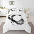 thumbnail image 1 of Erosebridal Ensemble de Literie Blanc Gris Grand, Couette en Duvet Aquarelle Abstraite, Réversible 3 Pcs, 1 of 8