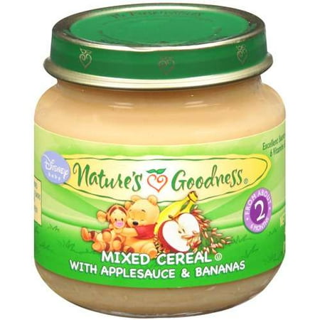 Nature's Goodness: Mixed Cereal w/Applesauce & Bananas Baby Food, 4 Oz