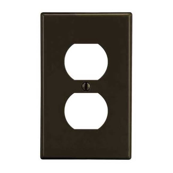 Hubbell Wiring Device-Kellems Dup Recept Wll Plt,Mid;Brn,1Gng,Smth Stn PJ8