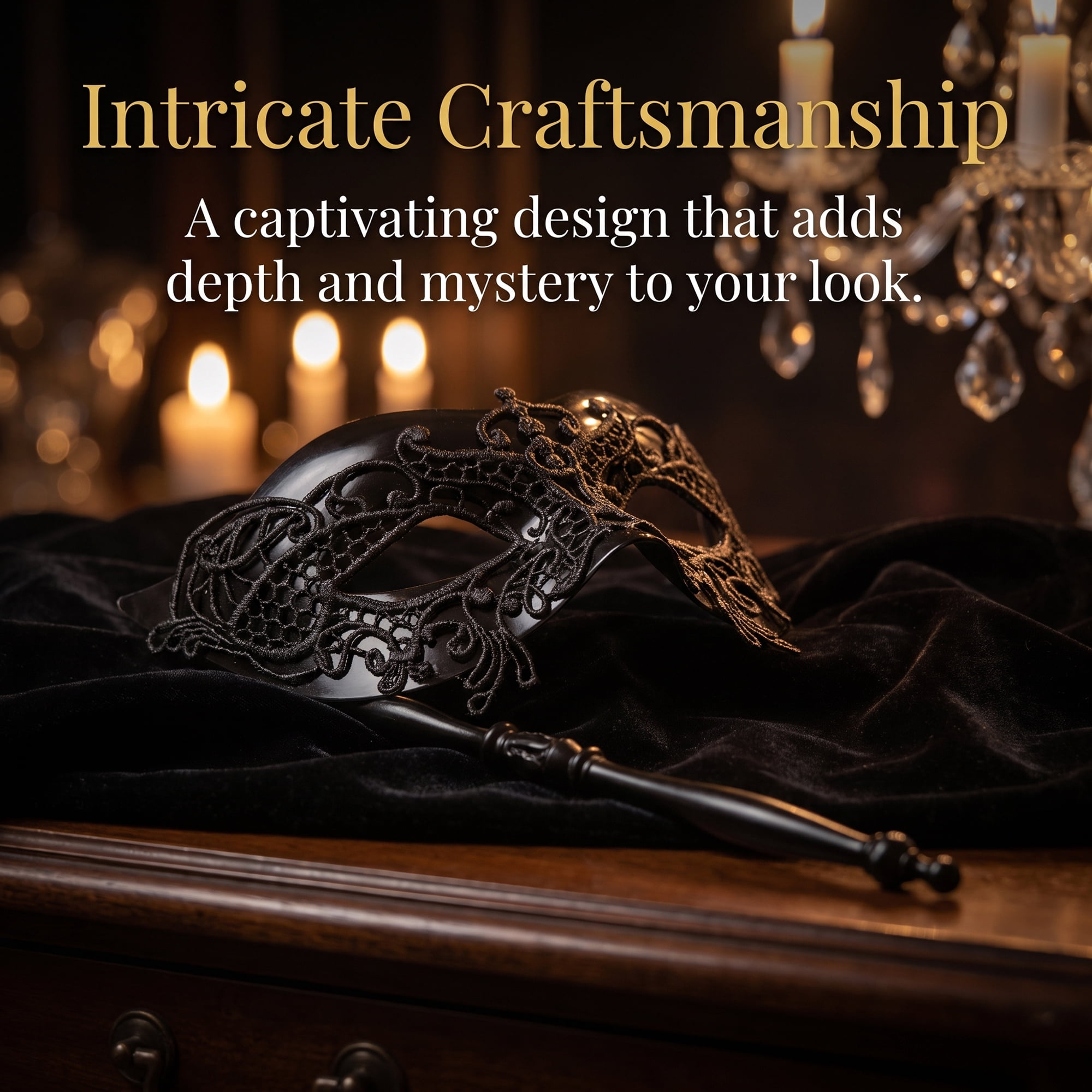 Unique Bargains Handheld Masquerade Mask with Stick Molded Venetian Eye Black 10.6" x 7.1"