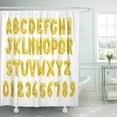 thumbnail image 1 of ABPHQTO Alfabeto y números en inglés de la cortina de ducha de poliéster con globos dorados amarillos 152x180 cm ABPHQTO PKNMT60x72Shower-2104, 1 of 2