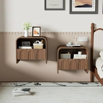 Floating Nightstand Set of 2, Modern Bedside Table with Drawer, Wall Mounted Small Nightstands for Bedroom, Living Room