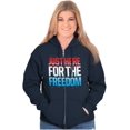 thumbnail image 5 of Patriotic Just Here For The Freedom Zip Up Hoodie Men's Women's Brisco Brands S, 5 of 6
