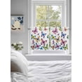 thumbnail image 3 of Colorful Butterfly 2 Panel Kitchen Curtains for Small Windows, Elegant Pastoral Butterflies Watercolor Bathroom Tier Curtain, Short Window Treatment for Bedroom/Living Room 55"x36", 3 of 6