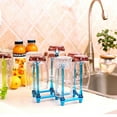 thumbnail image 2 of Glass Cup Bottle Drying Rack Drainer Shelf Holder Kitchen Organizer(Blue), 2 of 7