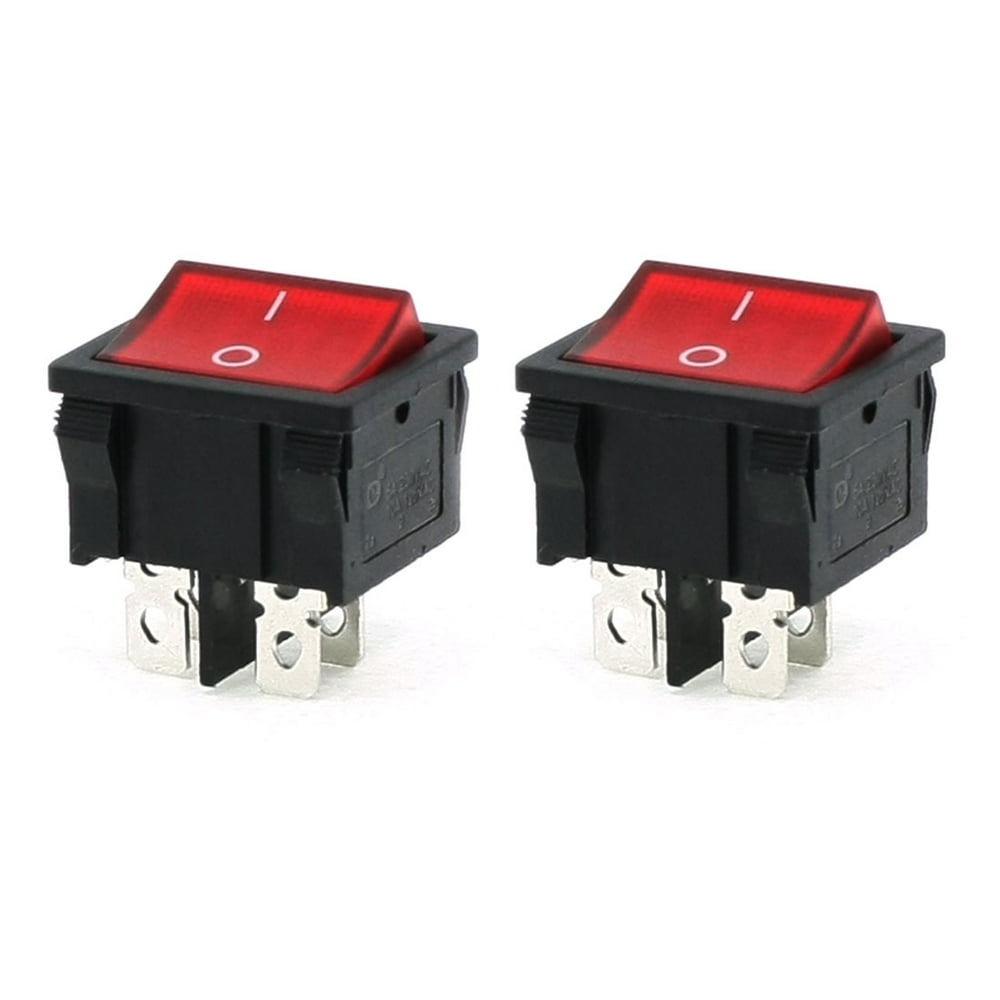 AC 250V/6A 125V/10A Double Pole Single Throw I/O Rocker Switch 2 Pcs