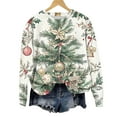 thumbnail image 2 of Craaazy Women's Christmas Printed Loose Blouse Round Neck Long-sleeved Tops Gifts, 2 of 5