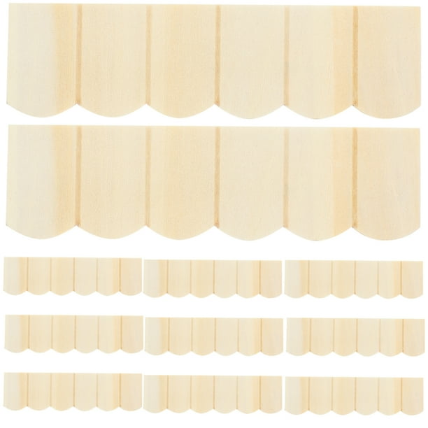 12 piezas de tejas de madera en miniatura para casa de muñecas, modelo de teja, muebles para casa de muñecas, accesorios