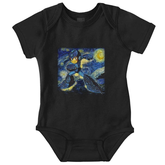 Mega Man Video Game Starry Night Romper Boys or Girls Infant Baby Brisco Brands NB