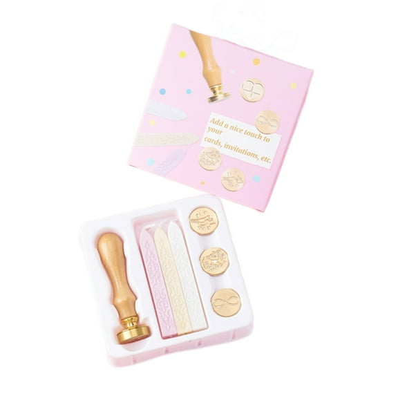 Vintage Seal Stamp Set for Seal Envelope, Invitation Scrapbooking, With Wood Handle, Replaceable Stamp Head, Seal Sticks