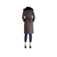 thumbnail image 4 of Via Spiga Women's Long Wool Wrap Coat with Faux Fur Trim, 4 of 4