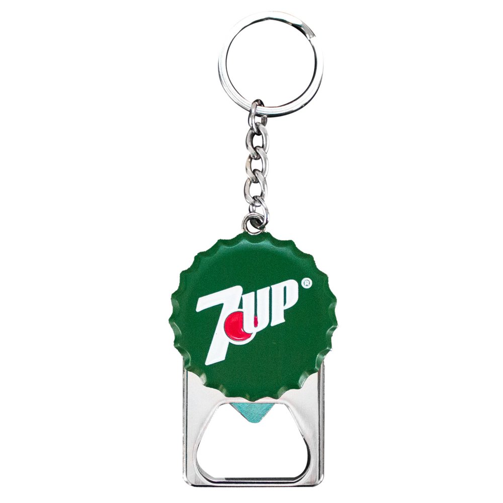7 Up Bottle Cap Bottle Opener Keychain