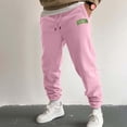 thumbnail image 2 of Zszcpp Work Pants Men Letter Print Solid Pockrt Daily Life Sports Long Running Cool Lounge Trousers Casual Trouser, 2 of 4
