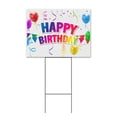thumbnail image 1 of Happy Birthday Balloon Grey (18" x 24") Yard Sign, Includes Metal Step Stake, 1 of 6
