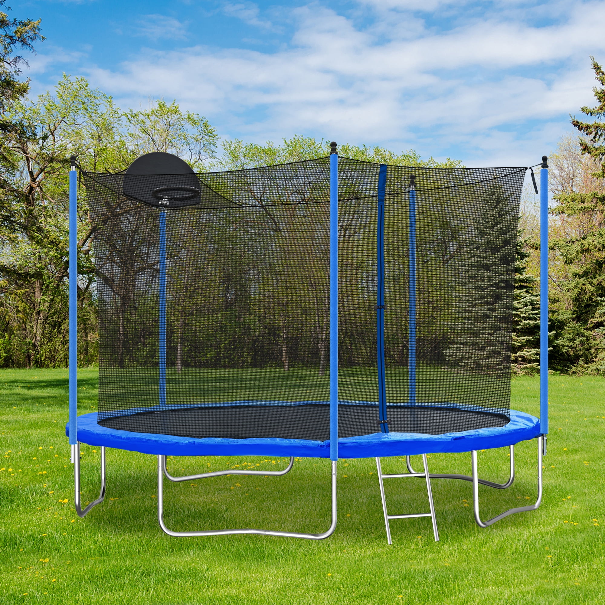 12FT Trampoline with Enclosure Net and Ladder, 2022 Version Outdoor Recreational Combo Bounce Trampoline for Kids and Trampoline with Waterproof Jump Mat for Indoor Outdoor Backyard, JA2130 - Walmart.com