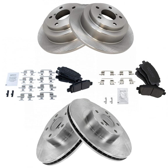 TRQ Front and Rear Brake Pad & Rotor Kit Brake Pads Brake Rotor Ceramic Fits Select 1998-2002 Subaru Forester 1999-2001 Impreza