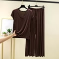 thumbnail image 2 of Women's Modal Pajama Sets Soft Short Sleeve Tops and Wide Leg Pants Sleepwear 2 Piece Pjs Sets, 2 of 3
