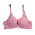 thumbnail image 3 of Ahuyic Womens Bra,Summer Plus Size Bra,Womens Lace Patchwork Bra With Breathable And Sagging Lightweight Underwear,Pink,L, 3 of 4