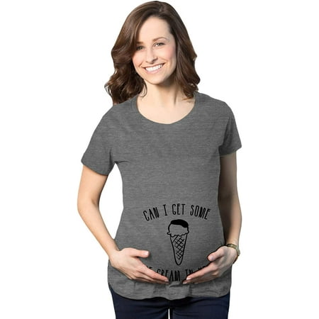

Maternity Can I Get Some Ice Cream in Here Funny Announce Pregnancy T Shirt Medium