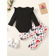 thumbnail image 4 of Canis Newborn Baby Girls Cotton Tops Romper Floral Pants 3Pcs Outfits Set Clothes, 4 of 8