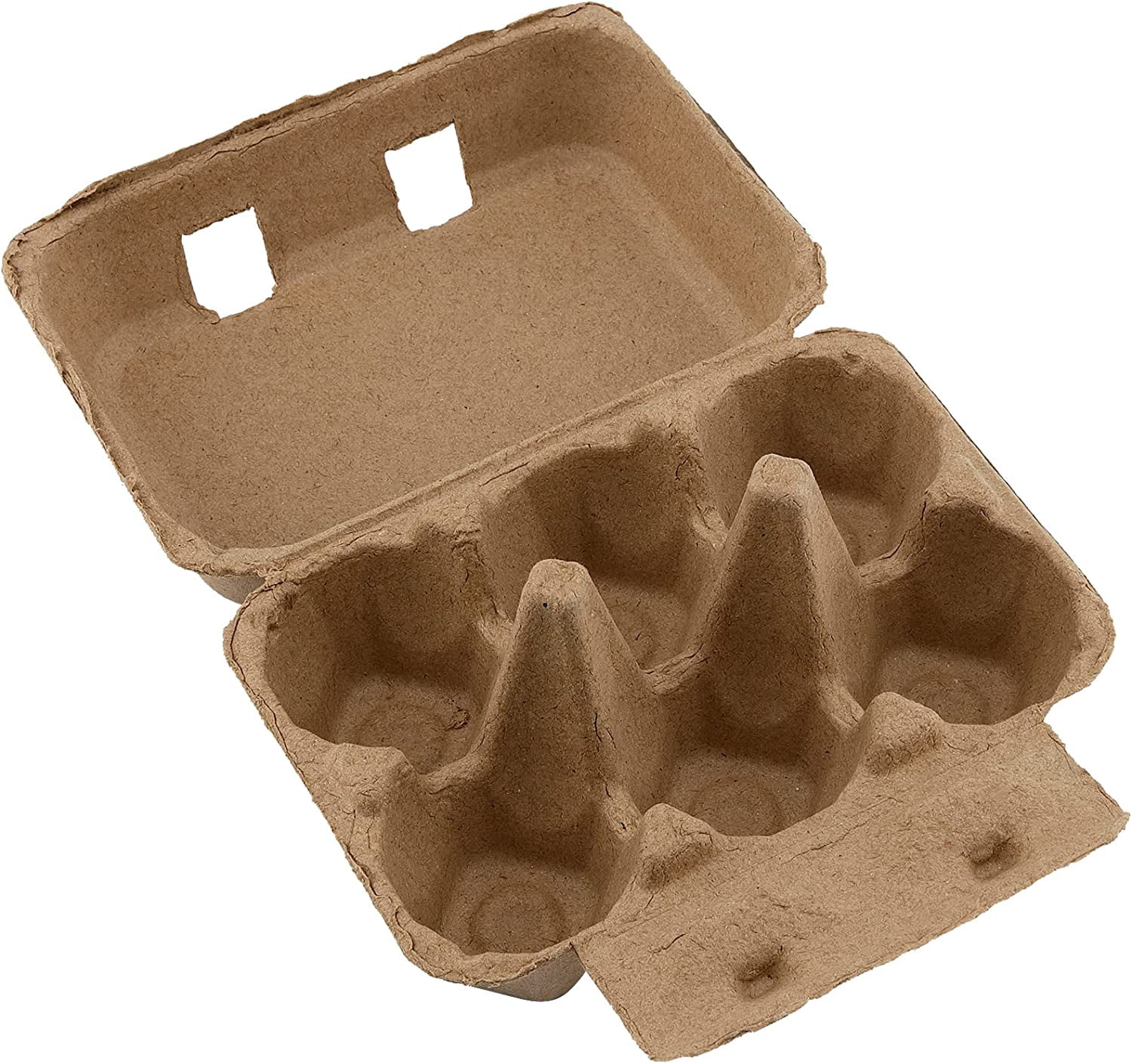 50 Pack 6 Count Paper Pulp Egg Cartons, Half Dozen Holder Cardboard Cartons Storage Containers, Cheap Bulk for Storing up to Small Medium Chicken Eggs