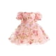 thumbnail image 1 of Odeerbi Niñas Verano Floral Encaje Bordado Vestido Princesa Vestido Niña Floral Ruffled Manga Corta Fiesta Cumpleaños Vestido, 1 of 8