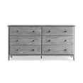 thumbnail image 2 of Grain Wood Furniture Greenport 6-Drawer Bedroom Dresser, Solid Wood with a Brushed Grey Finish, 2 of 6