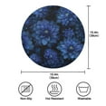 thumbnail image 3 of 15.4" Round Placemat Set of 1 Polyester Fabric Place Mats Non-Slip Dining Kitchen Table Mats for Kitchen Party Decor Deep Blue Flower, 3 of 5
