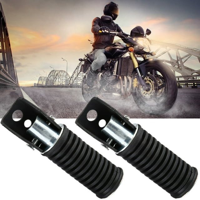 Pedales de Reposapiés Traseros para Motocicleta, de Ajuste Universal, Antideslizantes, De Acero Resistente, Ideales para Motociclistas en Ciencia y Excursiones ToDoterreno.