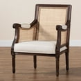 thumbnail image 4 of bali & pari Desmond Beige Fabric and Dark Brown Finished Wood Accent Chair, 4 of 21